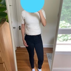 Cropped white sweater